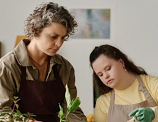 Picture of PA and client plating shrub indoors